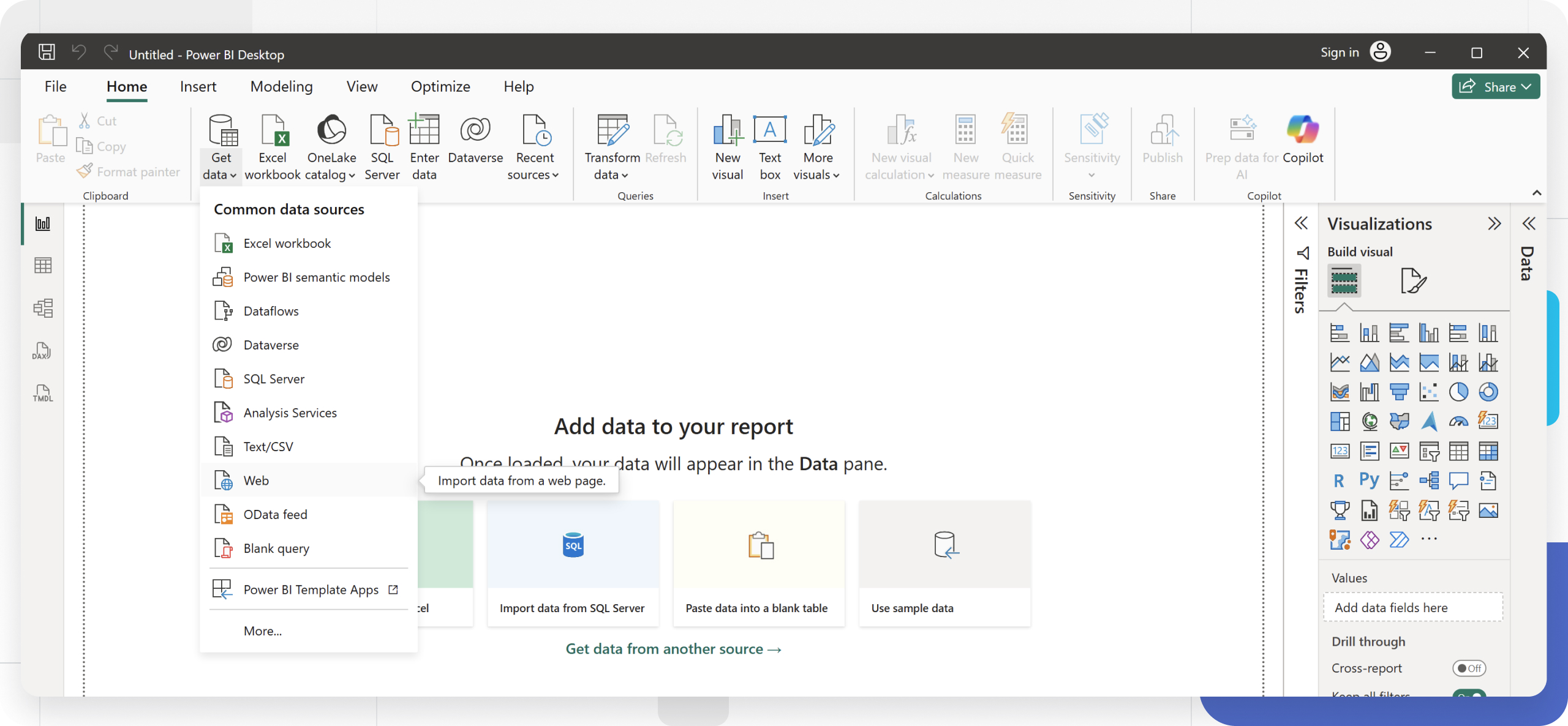 Подключение через Web-коннектор Power BI