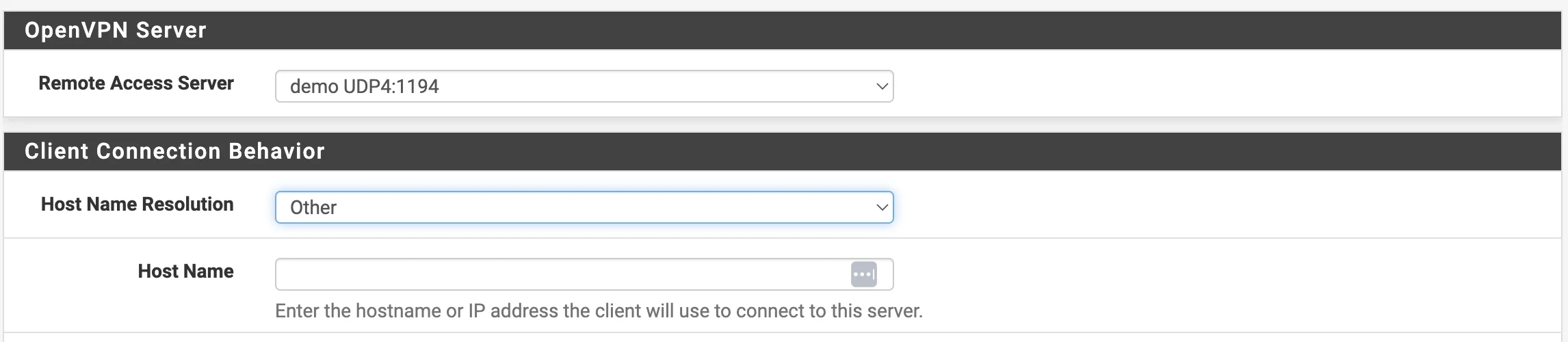 Настройка Connection Behavior для клиентов OpenVPN