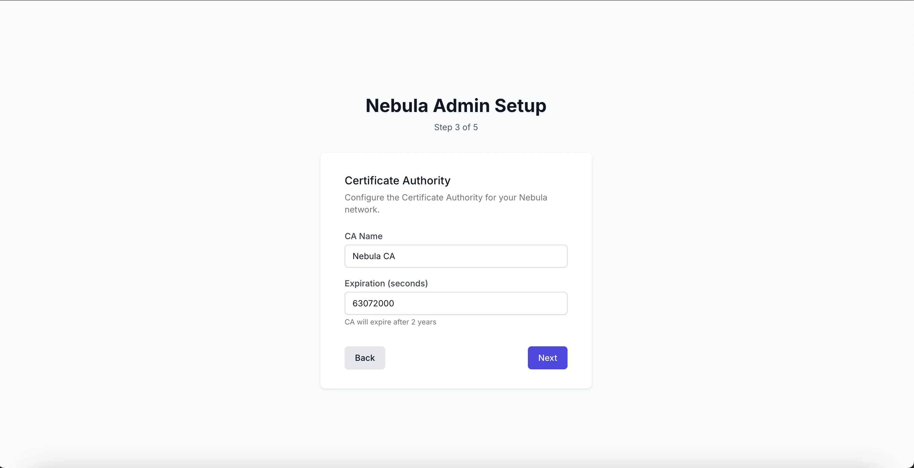 Настройка CA сертификата Nebula