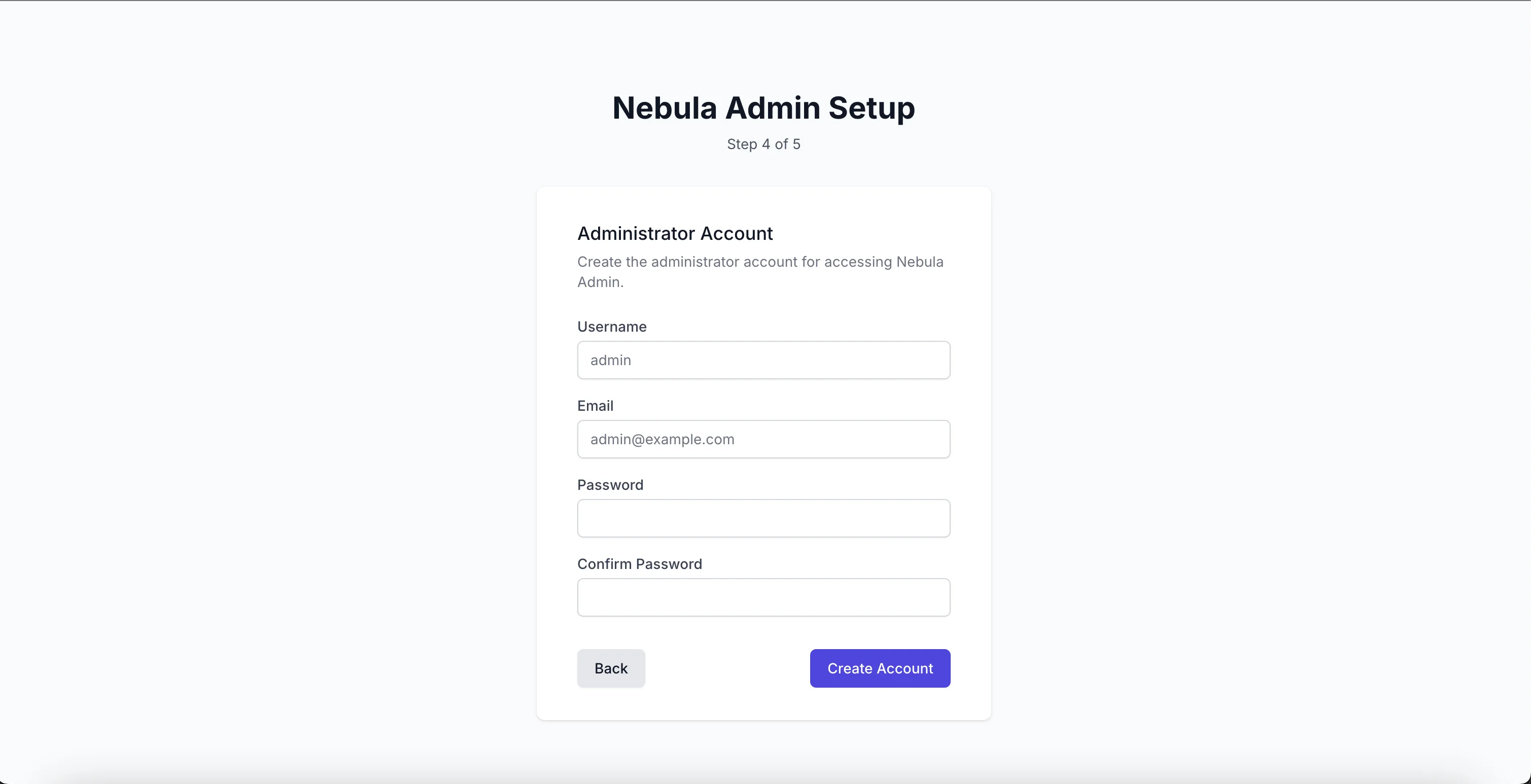 Создание пользователя для входа в Nebula