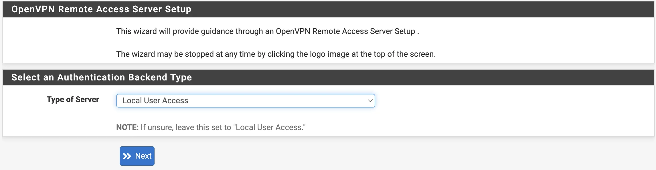 Настройка мастера OpenVPN в pfSense