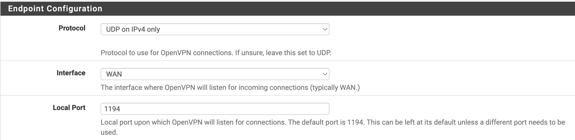 Выбор протокола и порта сервера OpenVPN