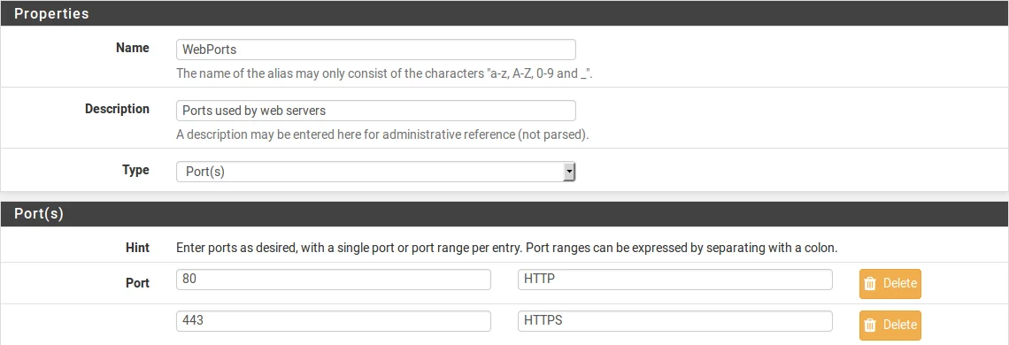 Настройка алиаса URL Table