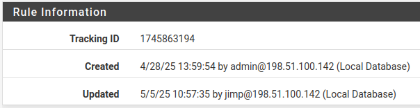 pfSense firewall rule action selection