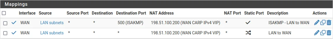 Outbound NAT rule with CARP VIP