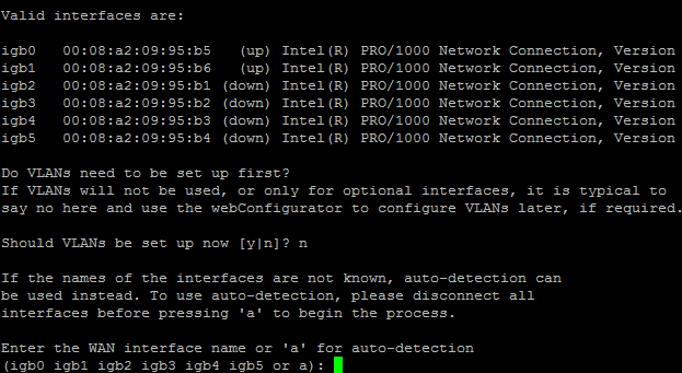 pfSense interface assignment
