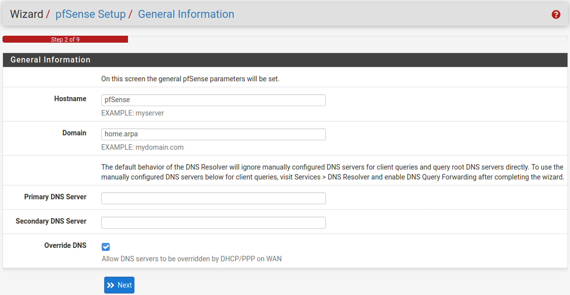 pfSense update progress