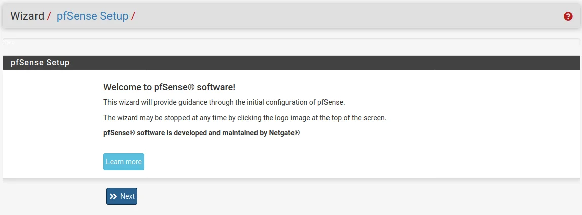 Мастер настройки pfSense