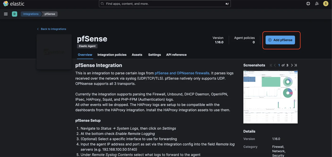 Добавление pfSense в SecurityOnion