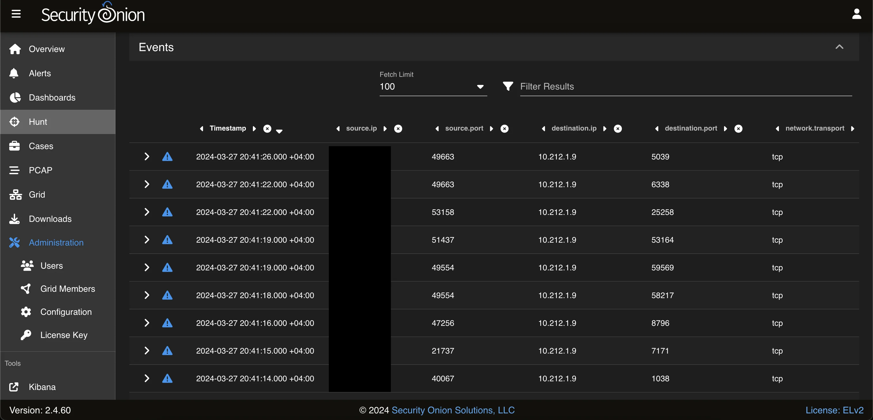 Детальный пример события pfSense в SecurityOnion