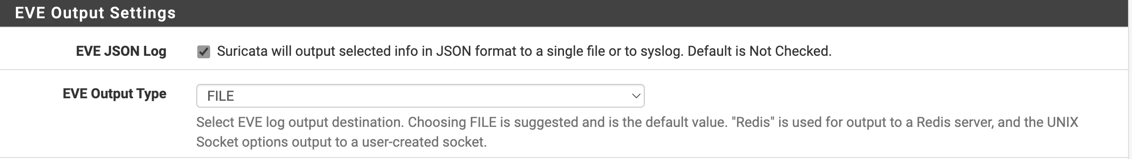 Suricata EVE output settings for Wazuh
