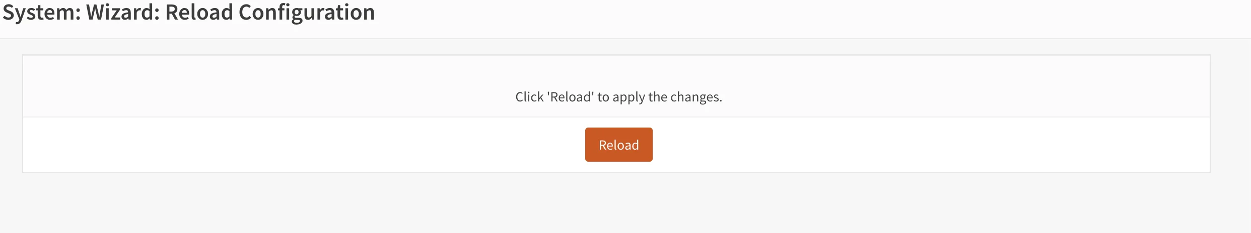 OPNsense configuration reload screen