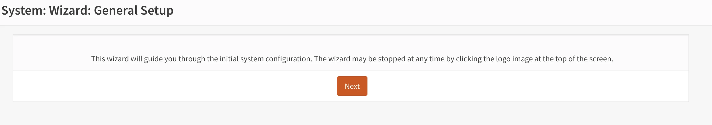 OPNsense general setup wizard screen