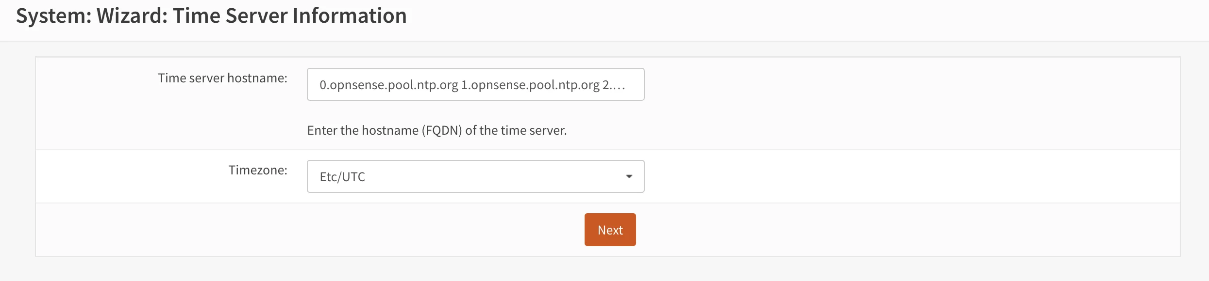 OPNsense time zone configuration