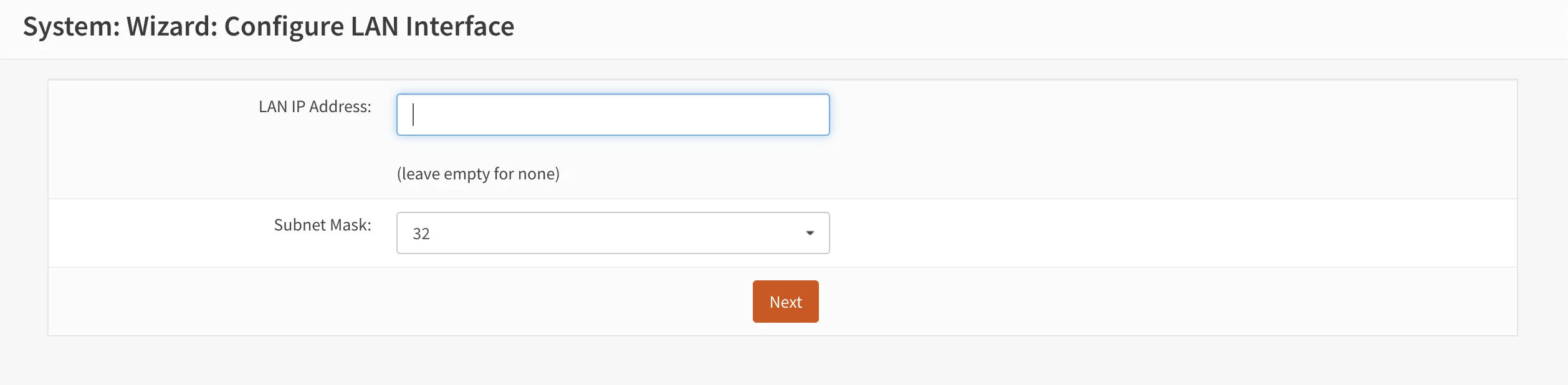 OPNsense LAN interface configuration
